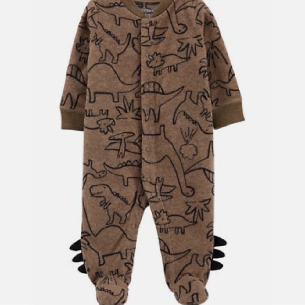 Carter’s Baby Boy Fleece Dinosaur One Piece w/Feet